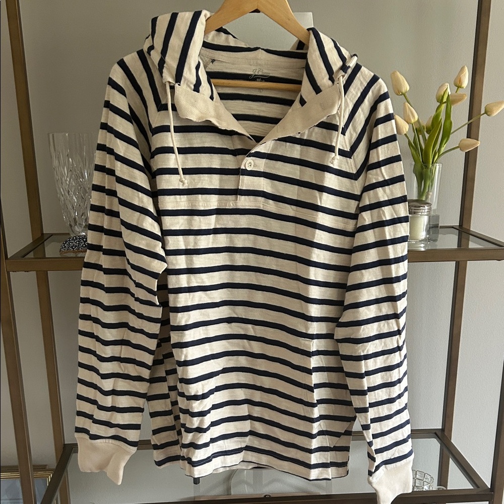 Striped Hooded Unisex Beach Sweatshirt